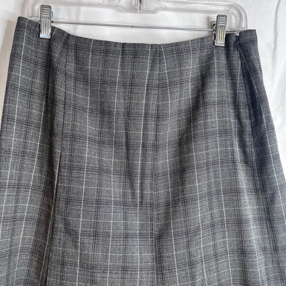 Worthington Plaid Godet Flare Midi Skirt Office Work Career Pleated Size 10 - Picture 3 of 8